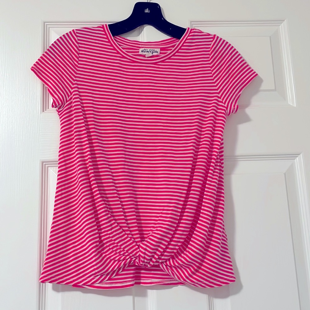 Pink & white striped short sleeve, youth sizes 8-12 (M) Ten Sixty Sherman Girls